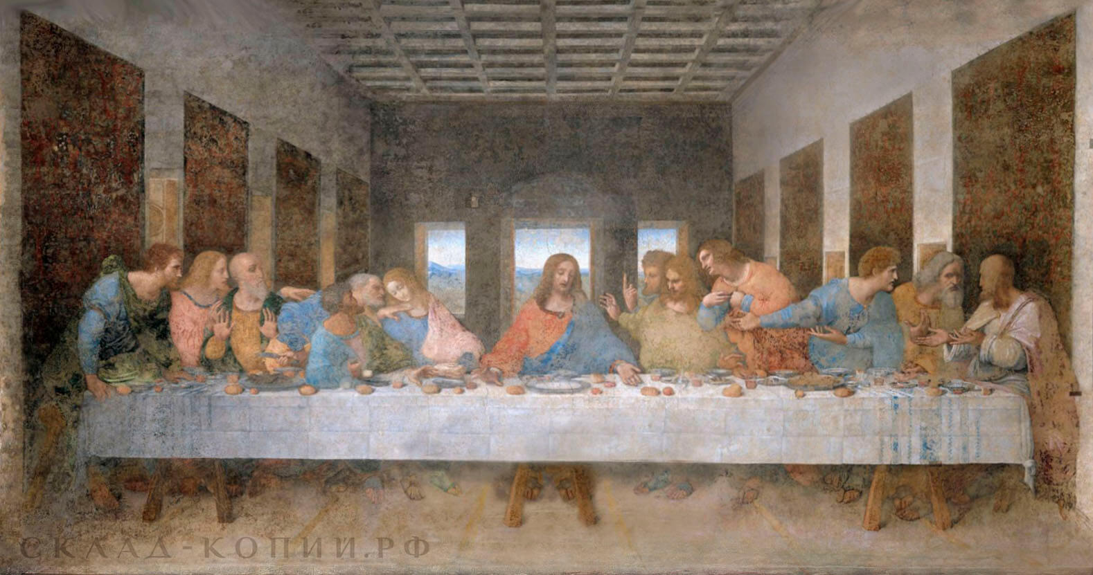 Леонардо да Винчи, Тайное вечеря, оригинал картины